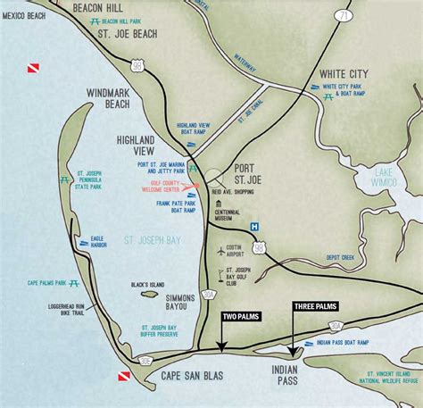 A map of Cape San Blas Fl